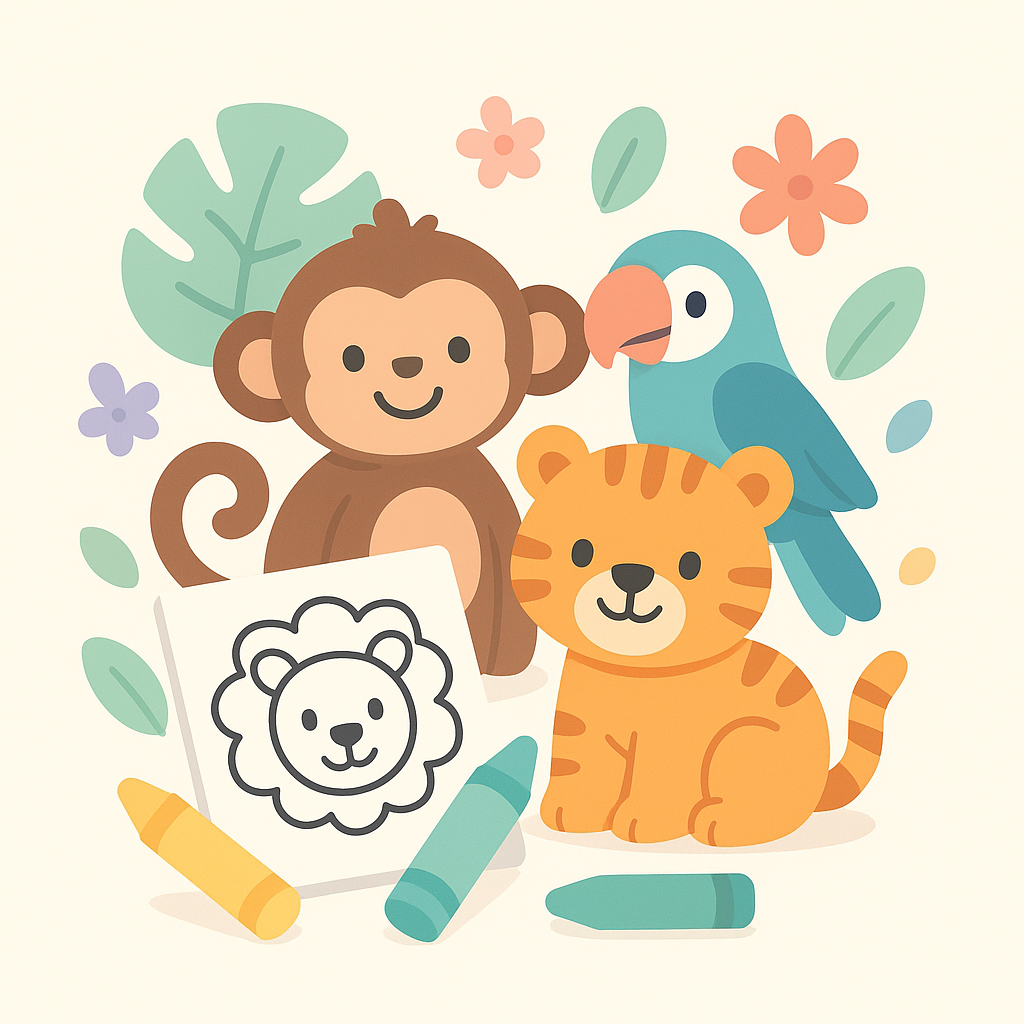 Jungle Animal Coloring Pages cover image