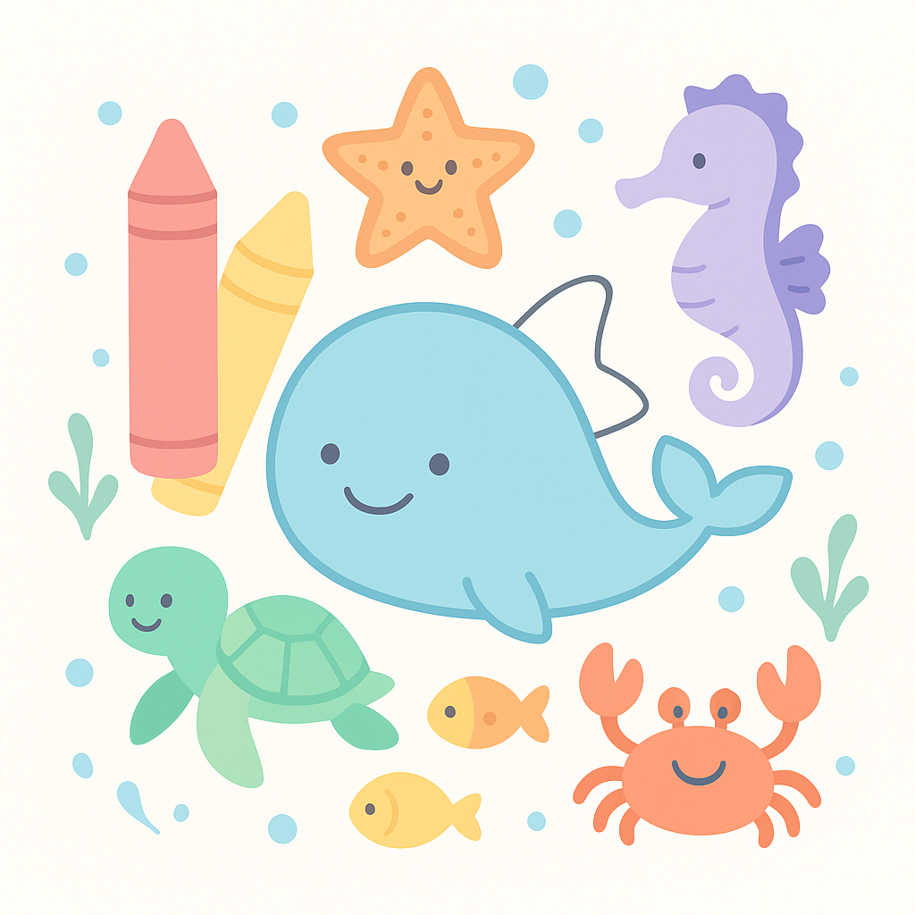 Sea Animal Coloring Pages cover image