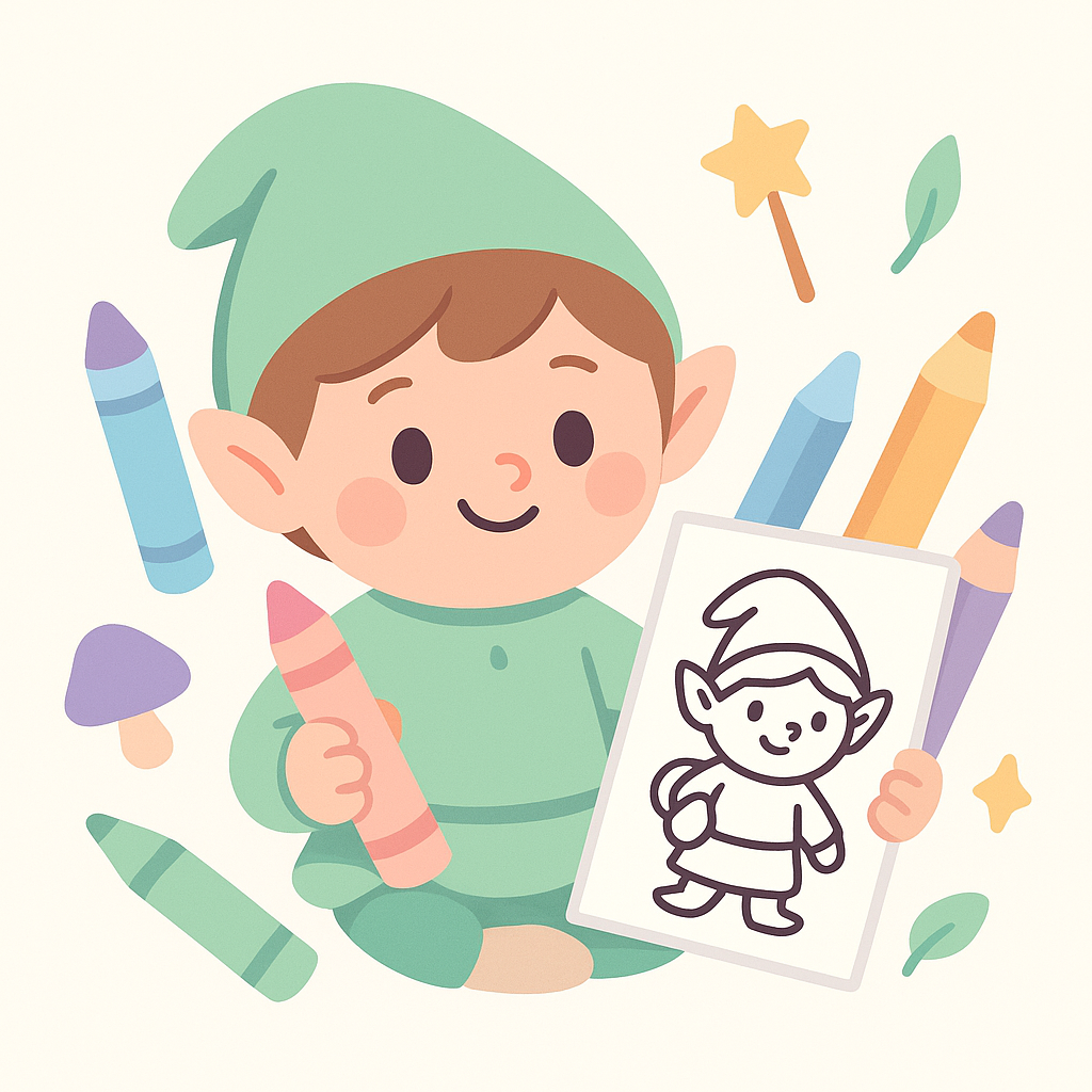 Elf Coloring Pages cover image