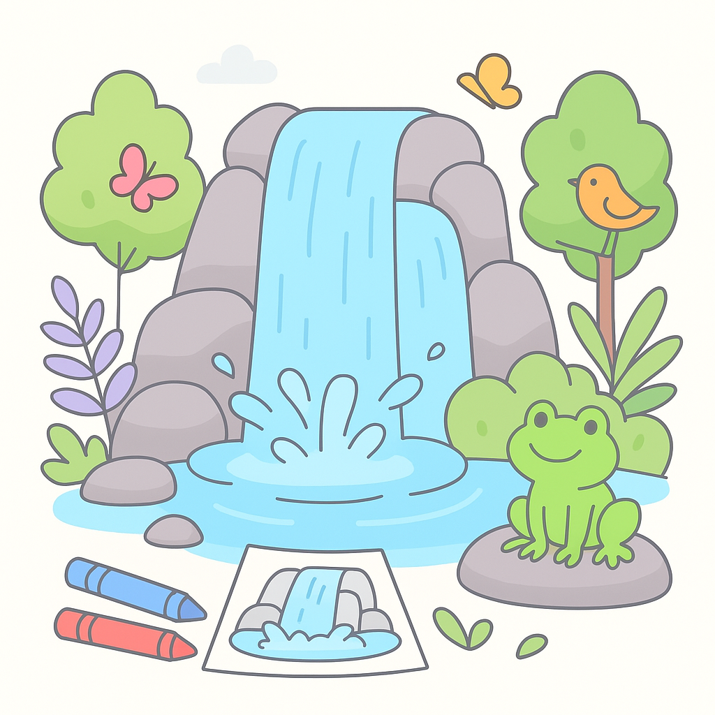 Waterfall Coloring Pages cover image