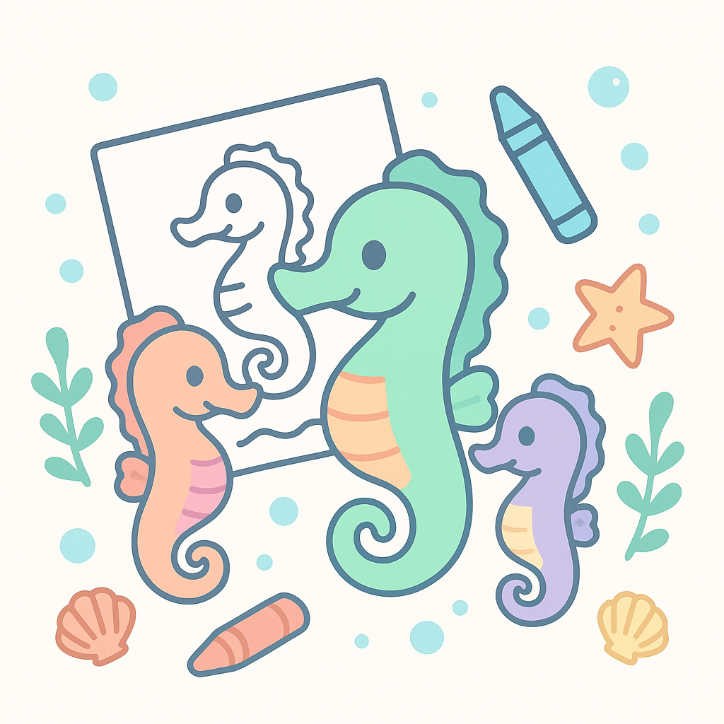Seahorse Coloring Pages cover image