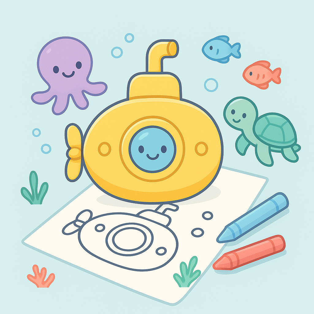 Submarine Coloring Pages cover image
