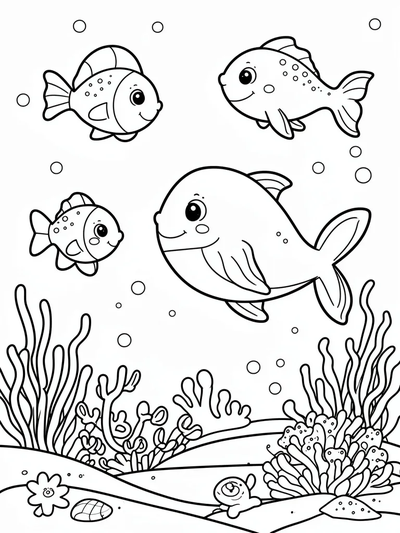 Under the Sea Coloring Page thumbnail