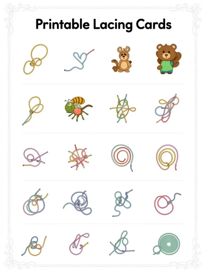 Printable Lacing Cards Activity Sheet thumbnail