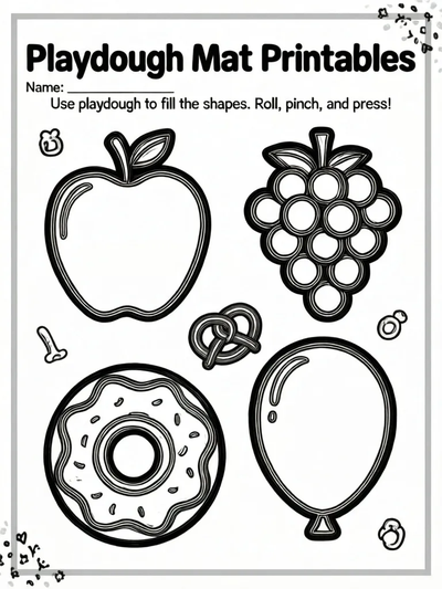 Playdough Mat Printables Activity Sheet thumbnail