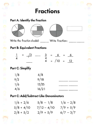 Fraction Worksheet thumbnail