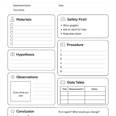 Science Experiment Printables Activity Sheet thumbnail