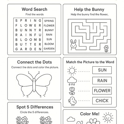 Spring Activity Sheets Activity Sheet thumbnail