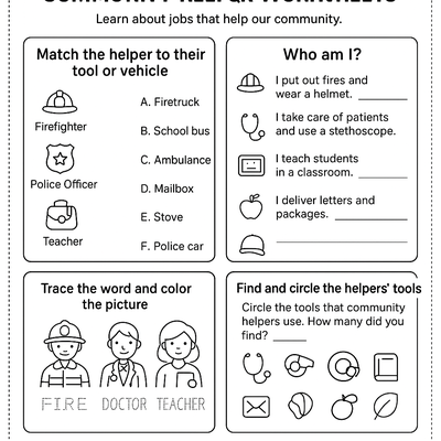Community Helper Worksheets Activity Sheet thumbnail