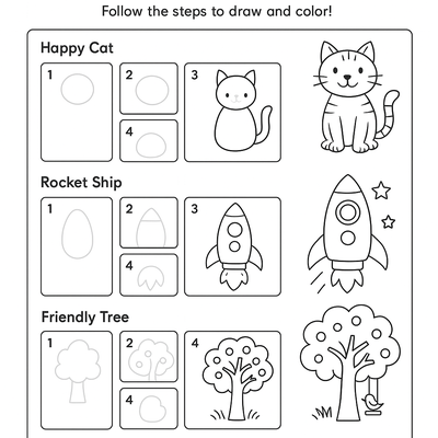 Guided Drawing Worksheets Activity Sheet thumbnail