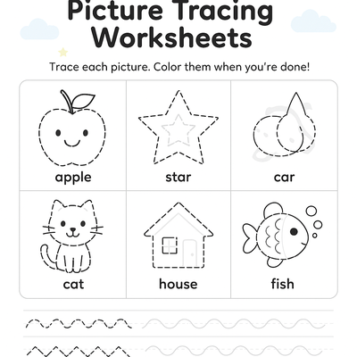 Picture Tracing Worksheets Activity Sheet thumbnail