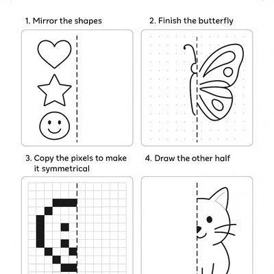 Symmetry Drawing Worksheets Activity Sheet thumbnail